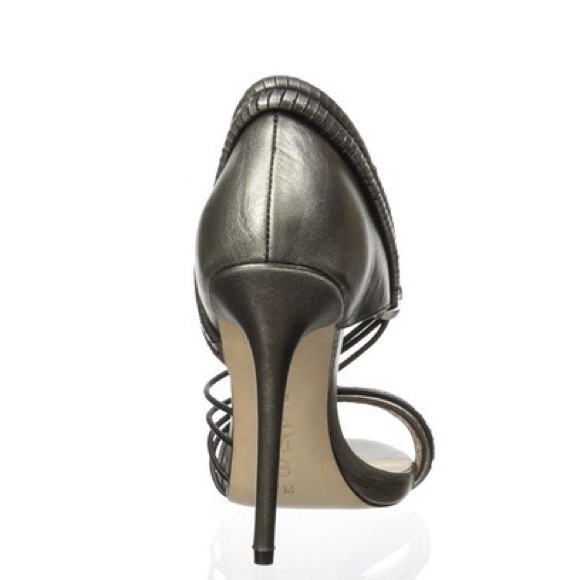 L.A.M.B. Karoline Gunmetal Leather Women’s High Heel Sandals - Picture 6 of 14
